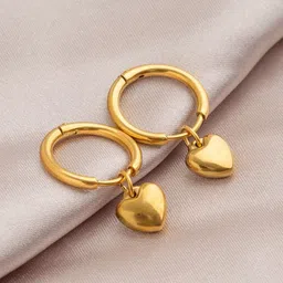MYKI Gold-Plated Heart Shaped Hoop Earrings-picture-41