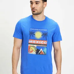 Celio Men Graphic Printed Round Neck Cotton Relaxed Fit T-shirt-image-66