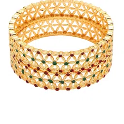 T4 JEWELS Set Of 2 Gold-Plated Stone-Studded Bangles image 3