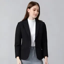 cadmon Women Solid Single Breasted Formal Blazer-picture-14