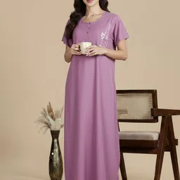 Juliana Dream Embroidered Maxi Nightdress-image-84