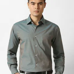 Van Heusen Regular Fit Textured Pure Cotton Formal Shirt-picture-25