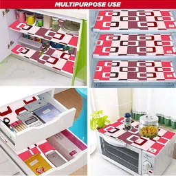 E-Retailer 5Pcs Red & White Printed Refrigerator Covers image 5