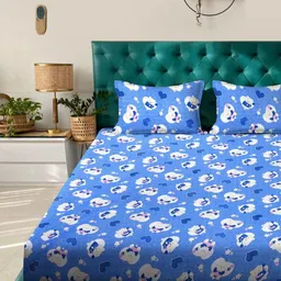 Myntra Elegant Homes Cartoon Characters Printed 400 TC King Bedsheet with 2 Pillow Covers image 2