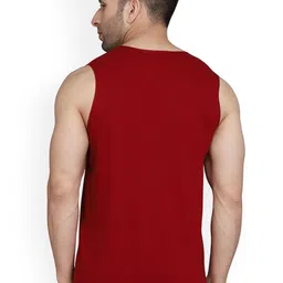 SLOWLORIS Pack Of 2 Printed CombedCotton Gym Vest VSL26 CMB(CHS MAROON)(ADV WHITE) image 5