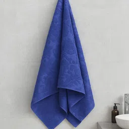 Portico Blue Printed Cotton 150 GSM Bath Towel-picture-35