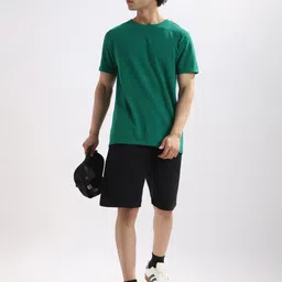 NOBERO Men Comfort Pique Solid Round Neck T-shirt image 5