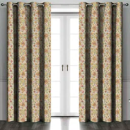 Aura Cream-Coloured Set of 2 Floral Long Door Curtain-picture-21