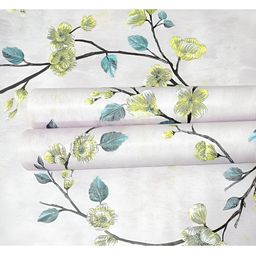 INDIAN ROYALS Green & Yellow FloralPrinted Self-Adhesive & Durable Wall Sticker-picture-34