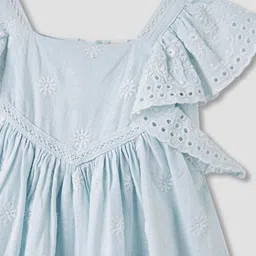 Giggles by Babyshop Girls Embroidered Flutter Sleeve A-Line Dress image 3