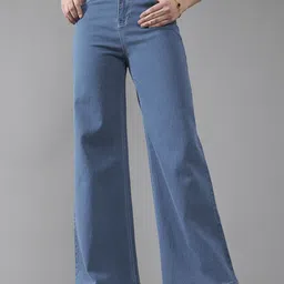 DOLCE CRUDO Women Wide Leg High-Rise Stretchable Jeans-picture-35