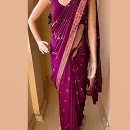 Vovar Ethnic Motifs Woven Design Zari Saree With Blouse Piece-image-42
