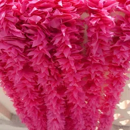 Nutts 6-Pcs Pink & White Handmade Papergajra Garlands Festive Dcor image 3