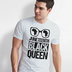 Seekbuylove Typography Printed Round Neck Short Sleeves Bio Finish Pure Cotton T-shirt-image-50