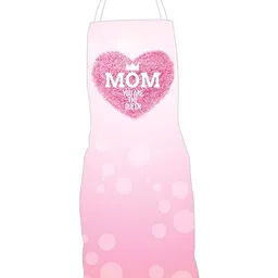 THEYAYACAFE Mother's Day Pink & White Printed Velvet Waterproof Apron-picture-12