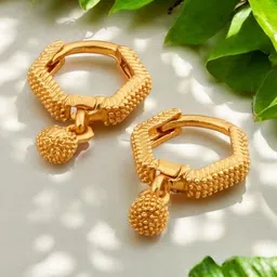SHREE KRISHNA SHOPPING Women Gold Plated Hoop Earrings-picture-30