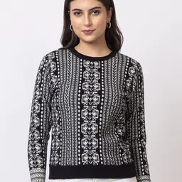 GFO Women Woollen Ethnic Printed Sweaters-image-75