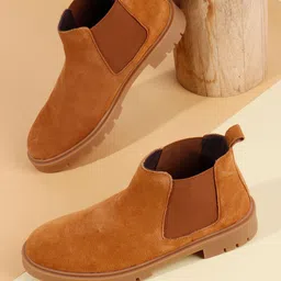 Carlton London Women Solid Leather Mid-Top Chelsea Boots-image-18