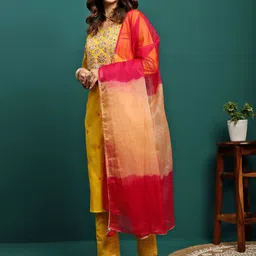 Sangria Embroidered Kurta With Trousers & Dupatta image 4
