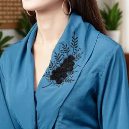 SZN Embroidered Bell Sleeves Top With Skirt Co-Ords image 4