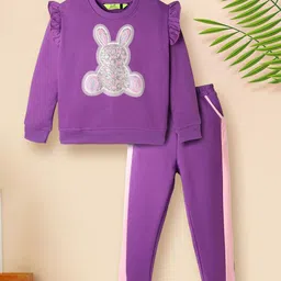 Tiara Girls Embellished Pure Cotton Sweatshirt With Joggers-image-66