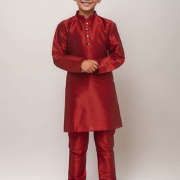 DEVOILER Boys Mandarin Collar Straight Kurta-picture-18