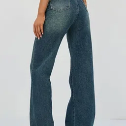 R.Code by The Roadster Life Co. Women Jean Wide Leg High-Rise Light Fade Stretchable Jeans image 3