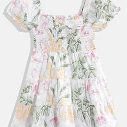 THE CHILDREN'S PLACE Floral Print Puff Sleeve Pure Cotton Fit & Flare Dress-picture-36