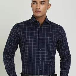 Allen Solly Sport Men Spread Collar Grid Tattersall Checked Cotton Formal Shirt-image-30