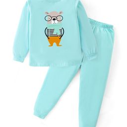 BLUSHES Kids Winter Bear Printed Pure Cotton Top With Joggers Night Suit-picture-19