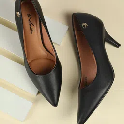 Metro Women Textured Slim Heeled Pumps-picture-28