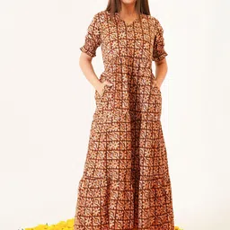 Fashiana Print Puff Sleeve Maxi Dress image 4