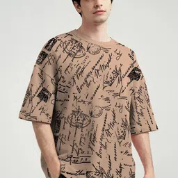 TRIPR Abstract Printed Drop-Shoulder Sleeves Round Neck T-shirt-picture-12