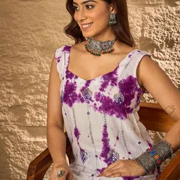 InWeave Women Dyed Kurta with Palazzo image 2