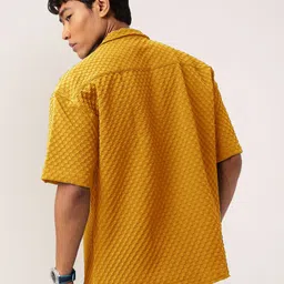 SZN Men Pack Of 2 Standard Relaxed Fit Cuban Collar Textured Casual Shirts image 2