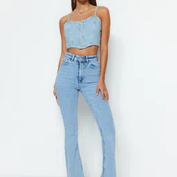 Trendyol Women High Rise Heavy Fade Stretchable Jeans-picture-33