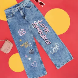 Pantaloons Junior Girls Mid-Rise Printed Heavy Fade Clean Look Stretchable Jeans-picture-24
