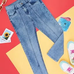 Pantaloons Junior Girls Clean Look Pure Cotton Heavy Fade Jeans-picture-42