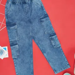 Pantaloons Junior Girls Heavy Fade Pure Cotton Cargo Jeans-image-49