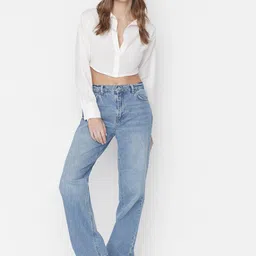 Trendyol Women Clean Look Light Cotton Fade Jeans-picture-25