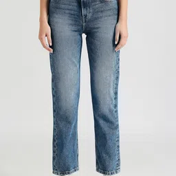 Pepe Jeans Women Straight Fit High-Rise Clean Look Heavy Fade Pure Cotton Jeans-picture-49