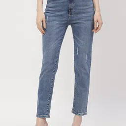 Madame Women Slim Fit Low Distress Heavy Fade Cotton Jeans-image-72
