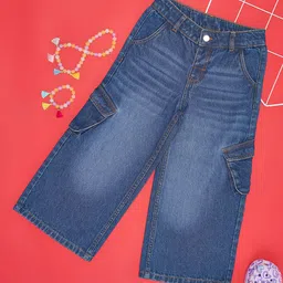 Pantaloons Junior Girls Cropped Flared Low Distress Mid-Rise Light Fade Jeans-image-49
