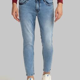 Parx Men Blue Skinny Fit Mildly Distressed Heavy Fade Non Stretchable Jeans-picture-25