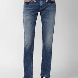 Peter England Casuals Men Tapered Fit Clean Look Heavy Fade Stretchable Jeans-image-45