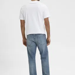 SELECTED Men Blue Straight Fit Heavy Fade Denim Jeans image 3
