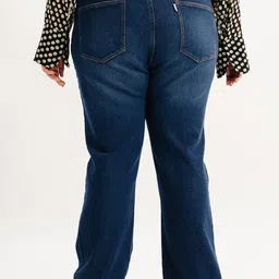 FREAKINS Women Plus Size Bootcut Light Fade Whiskers & Chevrons Stretchable Jeans image 4