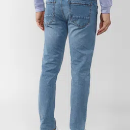 Peter England Casuals Men Tapered Fit Clean Look Heavy Fade Stretchable Jeans image 3