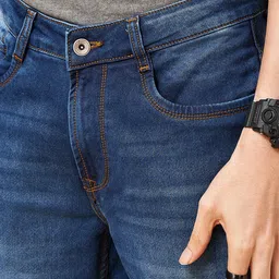 SF JEANS by Pantaloons Men Slim Fit Clean Look Heavy Fade Whiskers Stretchable Jeans image 2