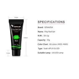 VENALISA UV-LED Color Change Poly Nail Extension Gel 15g - Shade K55 image 3